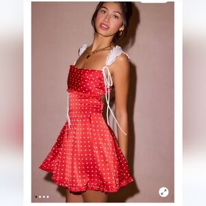 For Love & Lemons × Urban Outfitters Holland/ Beaumont Cinched Dress + Scarf